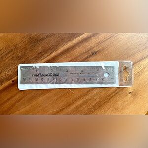 *VINTAGE* Fire Mountain Gems -6 in -Metal Ruler with Cork Backing-plastic sleeve